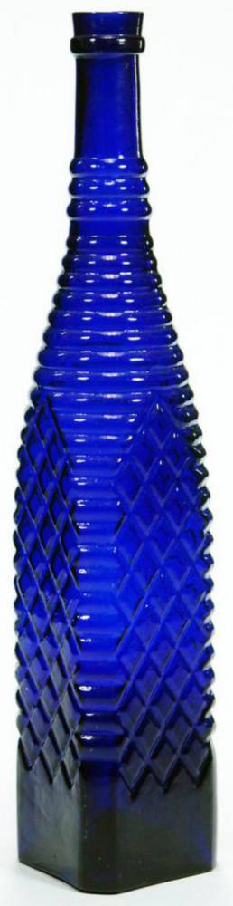 Grimble's Vinegar Cobalt Blue Glass Bottle