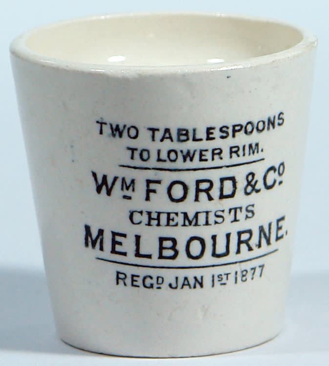 Ford Chemists Melbourne Ceramic Dose Cup