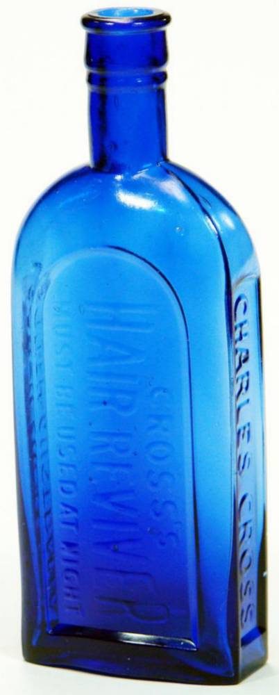 Charles Cross Hair Reviver South Australia Cobalt Blue Bottle
