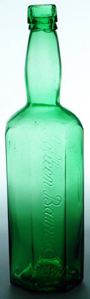 Colleen Bawn Registered Bright Green Whisky Bottle
