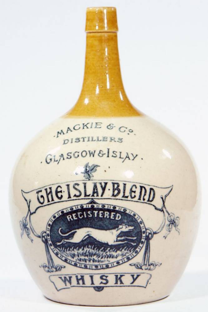 Mckie Distillers Glasgow Islay Greyhound Stoneware Whisky Jug