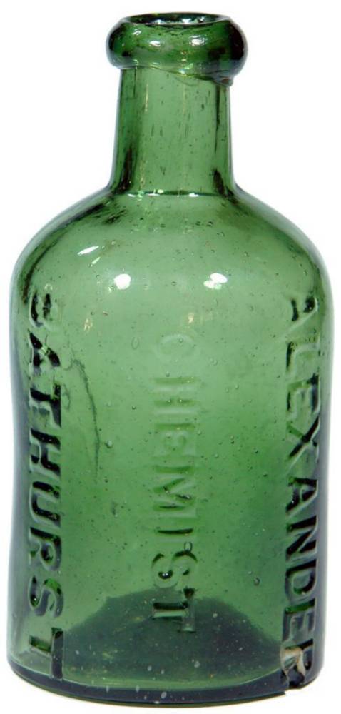 Alexander Chemist Bathurst Green Blob Top Soda Bottle