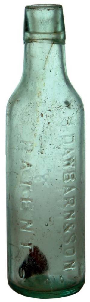 Dawbarn Patent Melbourne Sandridge Aerated Water Bottle