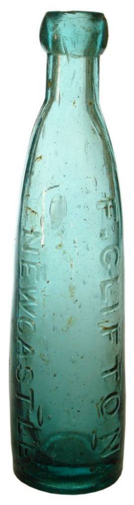 Clifton Newcastle Barrett Hogben Patent Soda Bottle