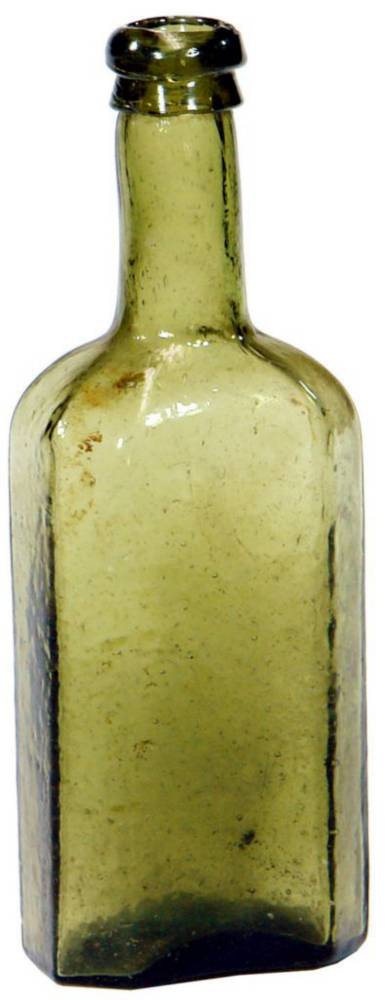 Octagonal Dark Olive Green Utility Pontil Bottle