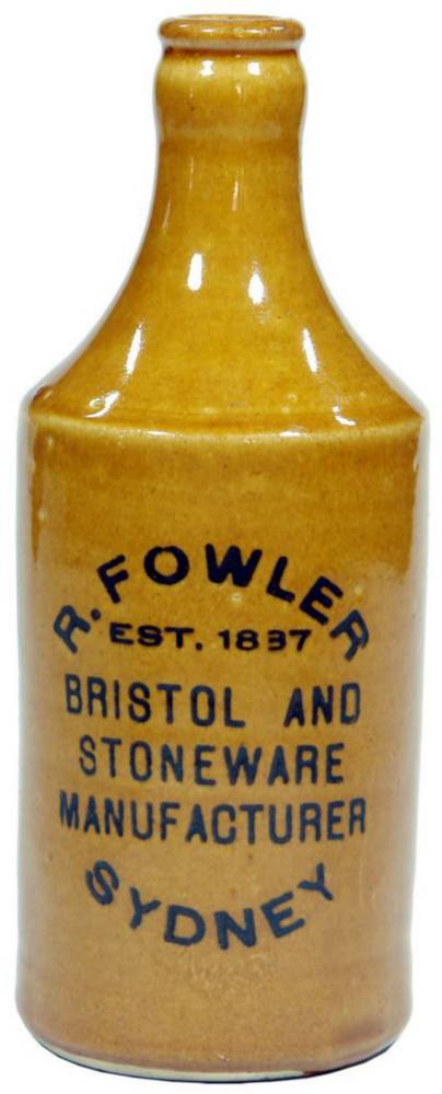 Fowler Bristol Stoneware Manufacturer Sydney Bottle