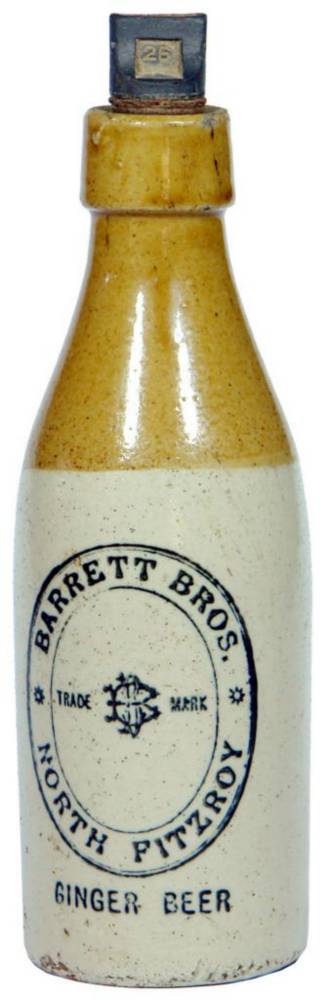Barrett Bros North Fitzroy Internal Thread Stoneware Bottle