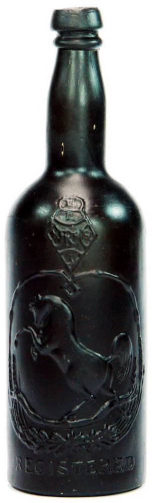 Black Horse Glass Goldfields Ale Bottle