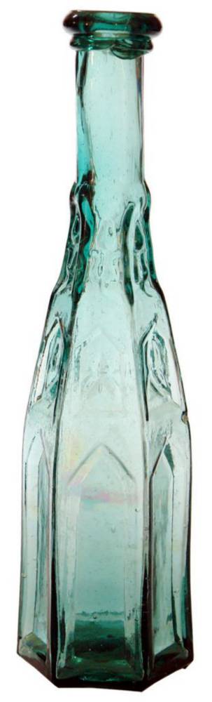 Hexagonal Cathedral Pontil Peppersauce Bottle
