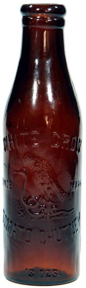 White Crow Melbourne Chutney Amber Glass Bottle