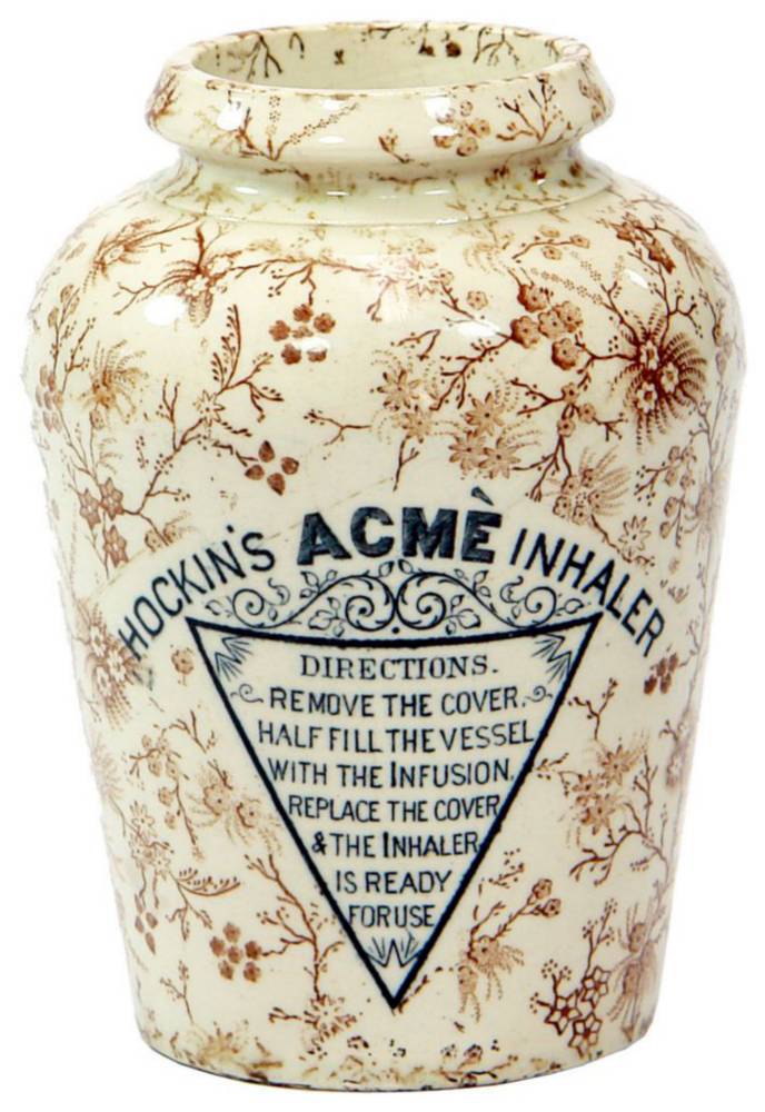 Hockin's Acme Inhaler Ceramic Container