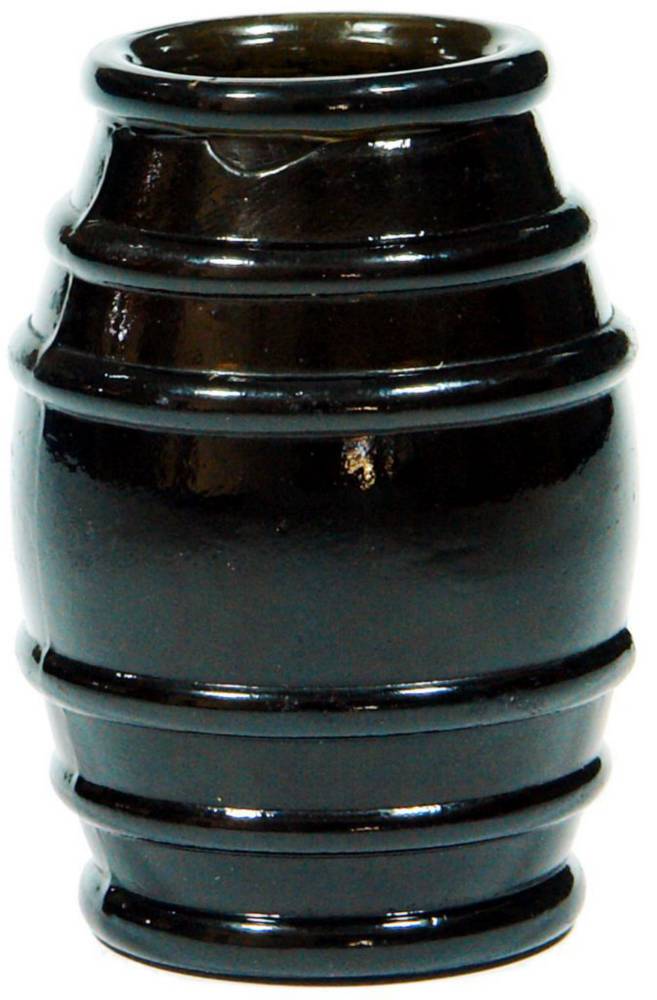 Black Glass Barrel Shaped Meat Paste Jar