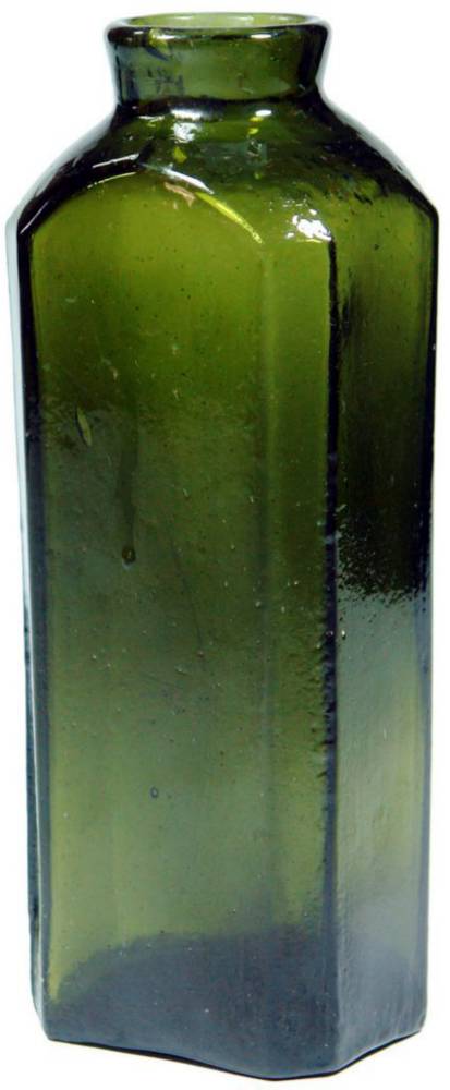 Dark Green Glass Snuff Jar