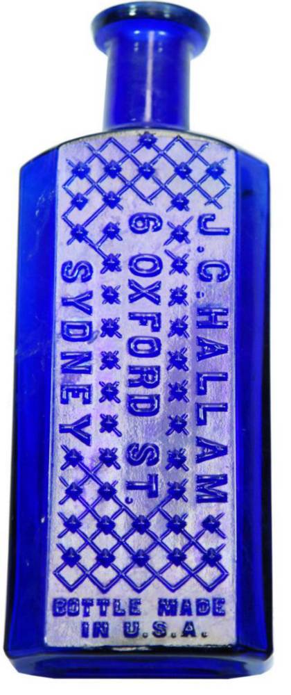 Halam Oxford Street Sydney Cobalt Blue Chemist Bottle