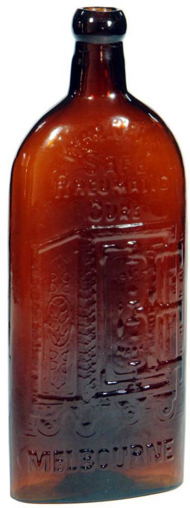 Warners Safe Rheumatic Cure Melbourne Red Amber Bottle