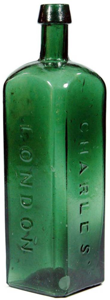 Charles London Cordial Gin Green Glass Bottle