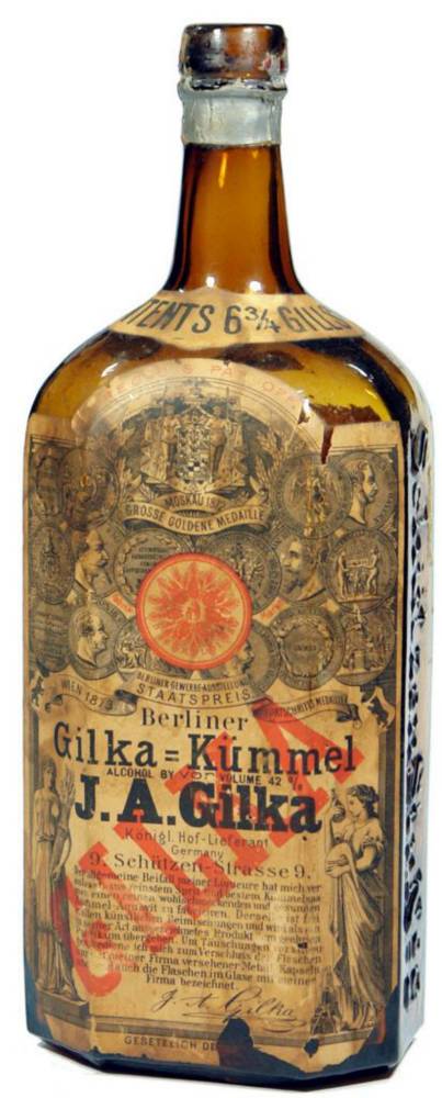 Gilka Berlin Labelled Spirits Bottle