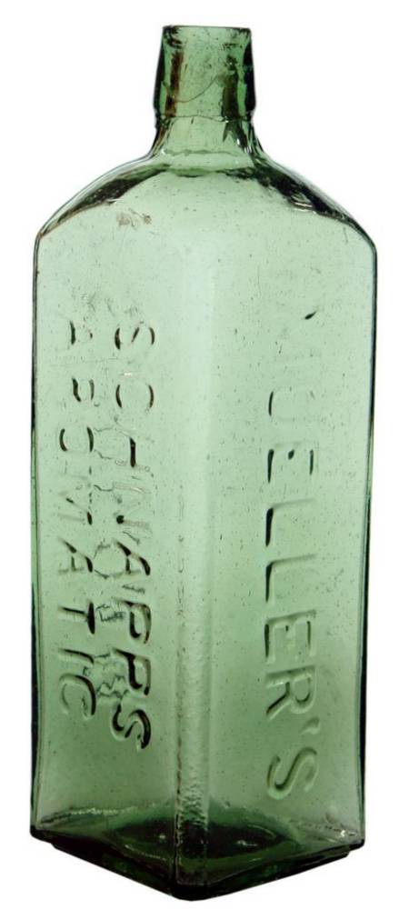Mueller's Schnapps Aromatic Schiedam Green Glass Bottle
