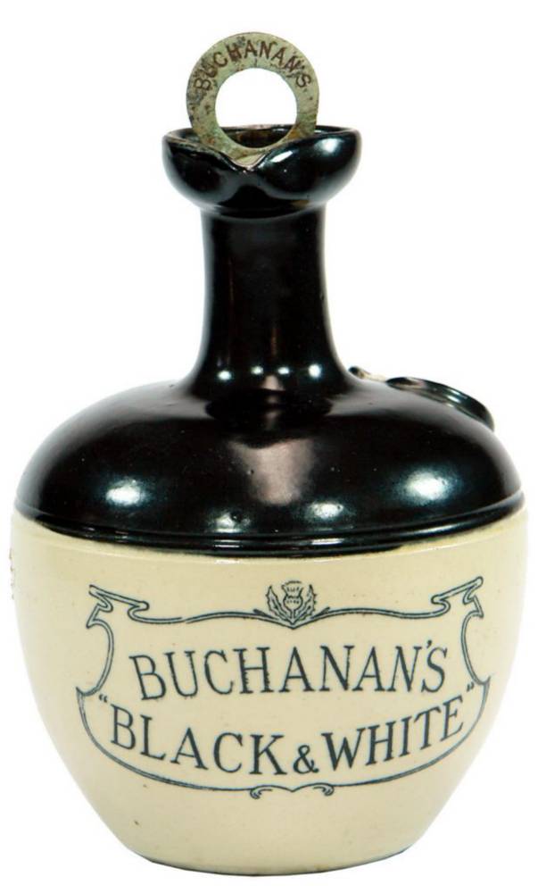 Buchanan's Black and White Whisky Stoneware Jug
