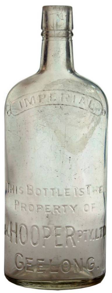 Hooper Geelong Clear Glass Whiskey Bottle