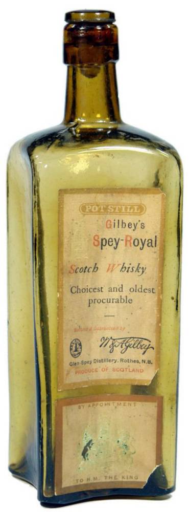 Gilbey's Scotch Whisky Labelled Glass Bottle