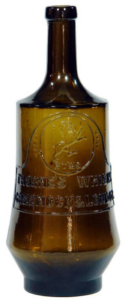 Thorne's Whisky Greenock London Rampant Lion Bottle