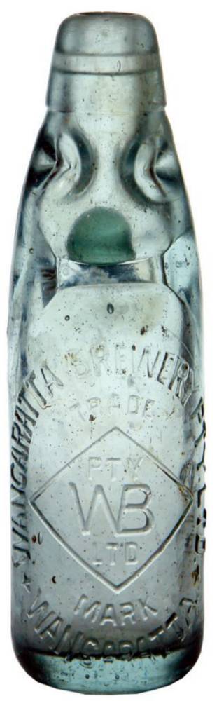 Wangaratta Brewery Soda Water Codd Marble Bottle