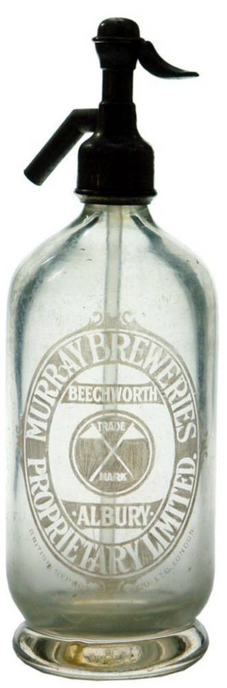Murray Breweries Beechworth Albury Vintage Soda Syphon