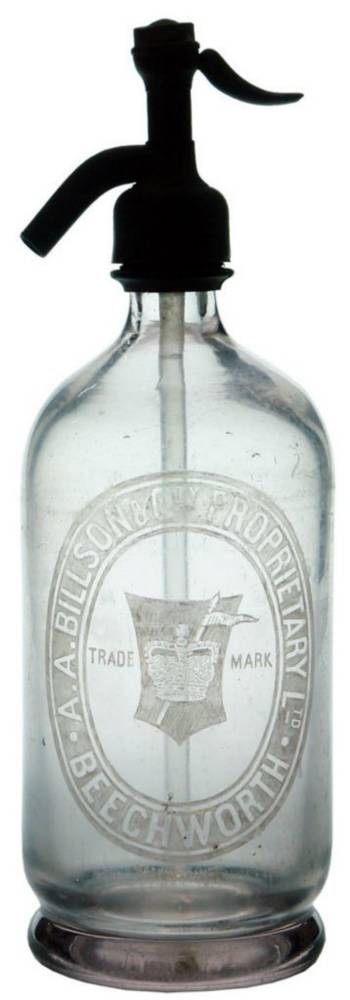 Billson Beechworth Crown Old Soda Syphon Bottle