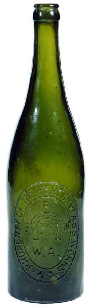 Perth Glass Works Green Beer Bottle