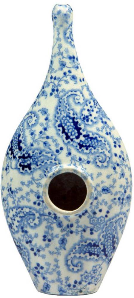 Blue White Ceramic Floral Baby Feeder Bottle