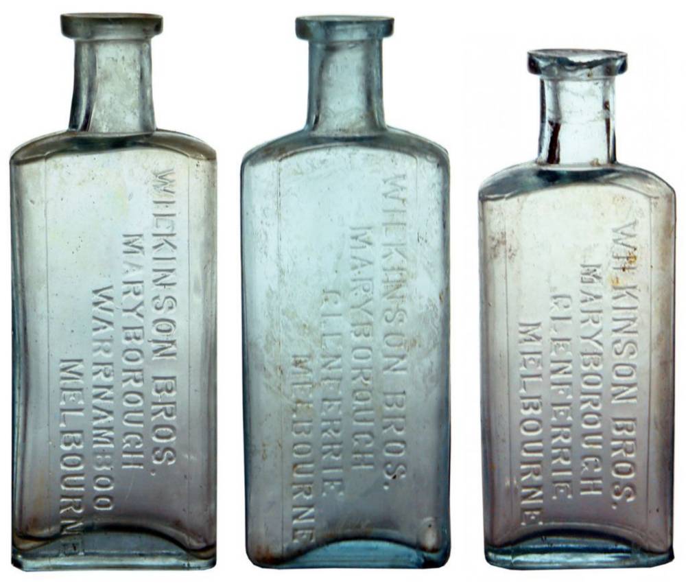 Wilkinson Maryborough Glenferrie Melbourne Warrnambool Chemist Bottle