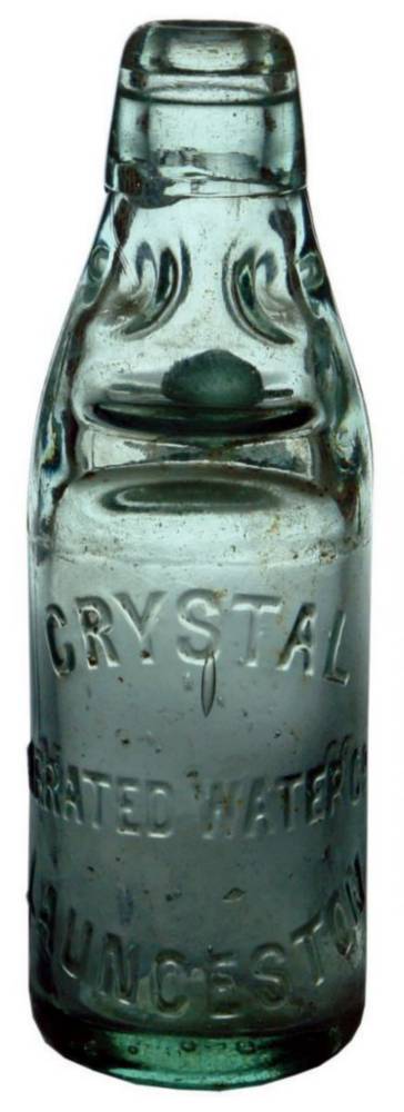 Crystal Aerated Water Launceston Codd Bottle
