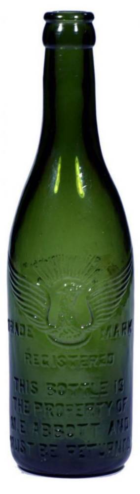 Abbotts Phoenix Tasmania Green Glass Crown Seal Bottle