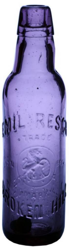 Emil Resch Broken Hill Lion Amethyst Bottle