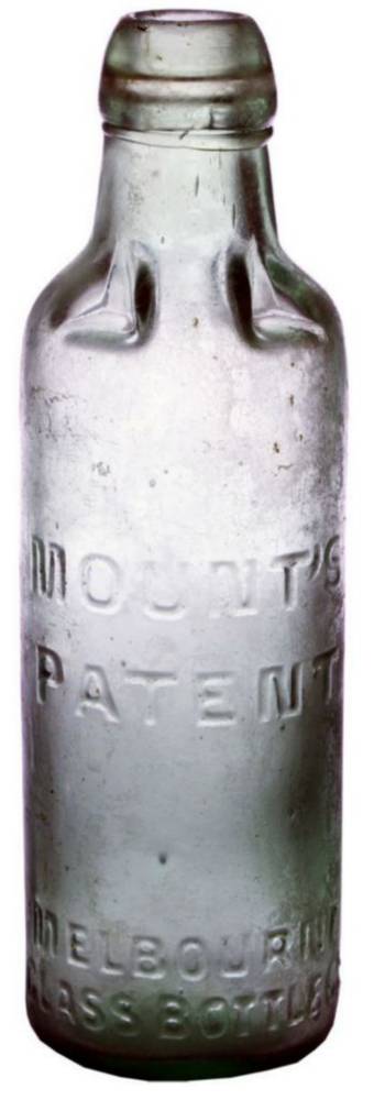 Mounts Patent Melbourne Glass Works Soda Bottle