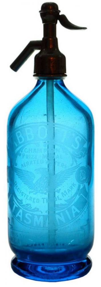 Abbotts Tasmania Phoenix Blue Soda Syphon Bottle