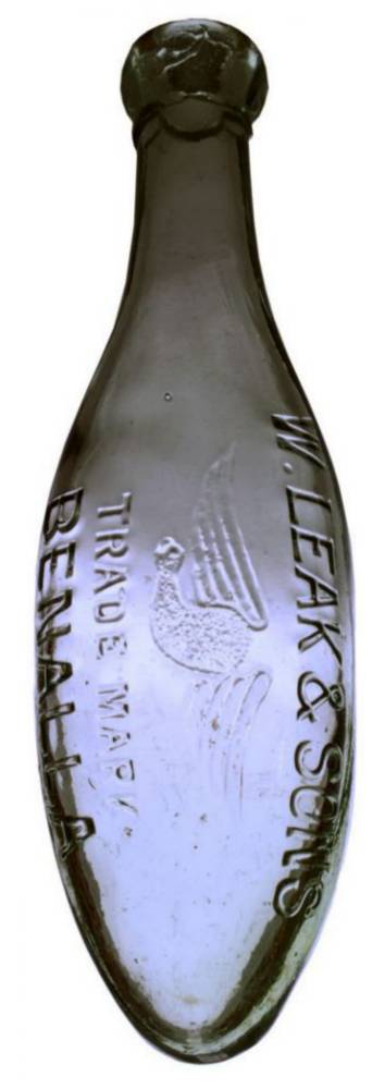 Leak Sons Benalla Eagle Torpedo Soda Bottle