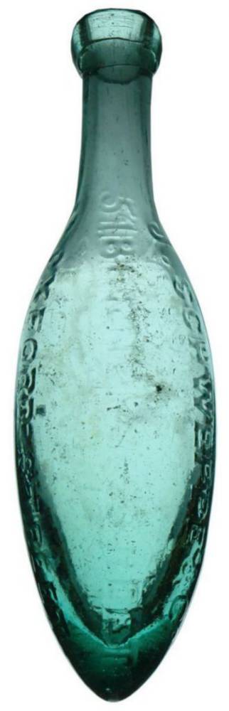 Schweppe Berners Street Glass Torpedo Bottle