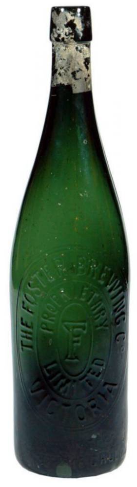 Foster Brewing Company Victoria Green Beer Bottle