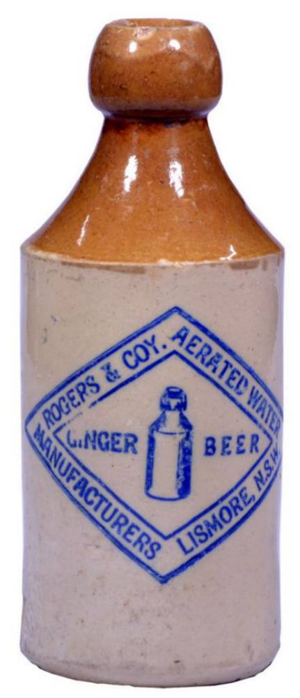 Rogers Lismore Stoneware Ginger Beer Bottle