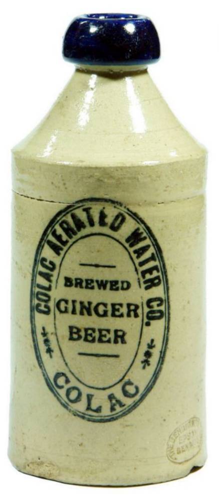 Colac Aerated Water Brewed Ginger Beer Bottle