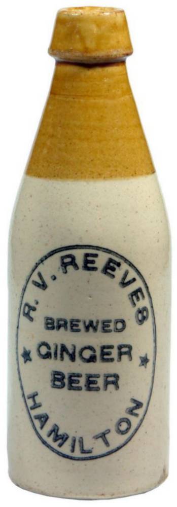 Reeves Brewed Ginger Beer Hamilton Stoneware Bottle