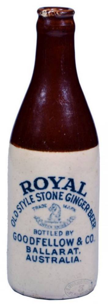 Royal Goodfellow Ballarat Stoneware Crown Seal Bottle