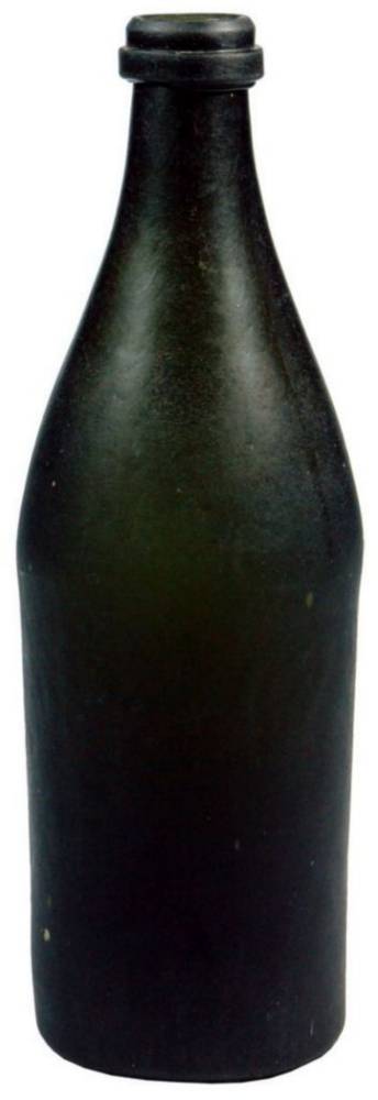 Lyon Sons Black Glass Beer Bottle