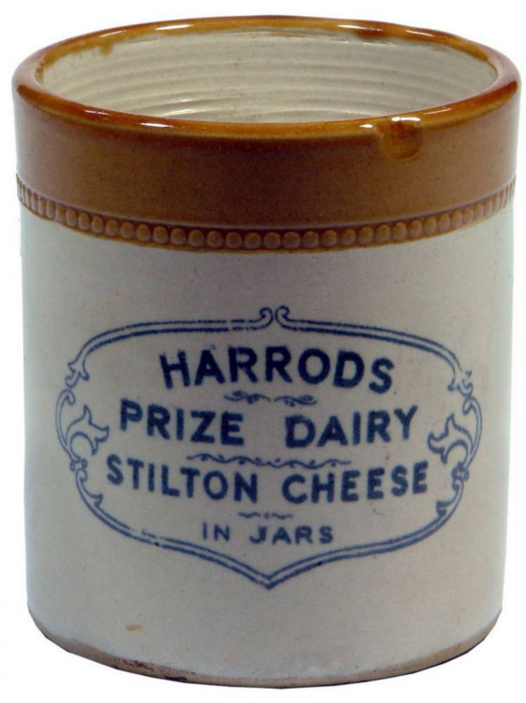 Harrods Prize Dairy Stilton Cheese Stoneware Jar