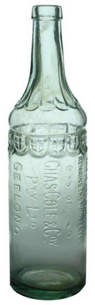 Chas Cole Geelong Old Cordial Bottle