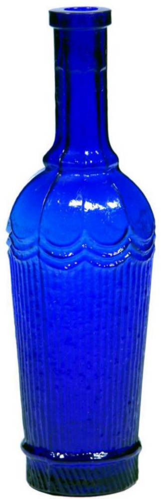Crosse Blackwell Cobalt Blue Glass Condiment Bottle