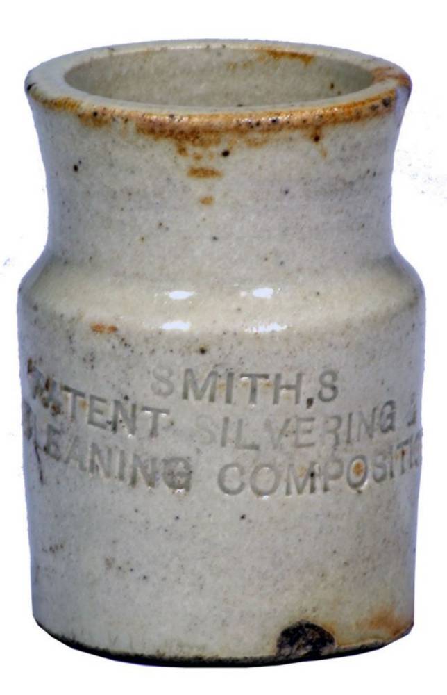 Smiths Patent Silvering Cleaning Composition Stoneware Jar