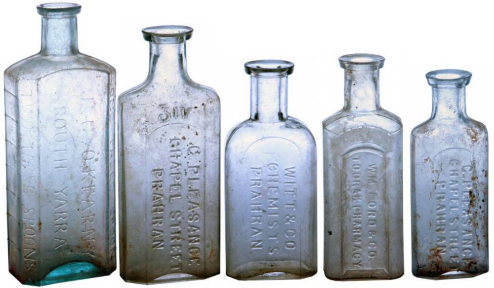 Pleasance Witt Ford Prahran Toorak Chemist Bottles